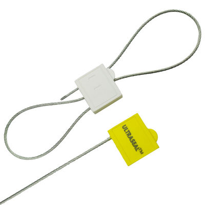 Sello de cable de plástico de seguridad de doble bloqueo con resistencia a la tracción de 2,29 KN y alambre de acero galvanizado