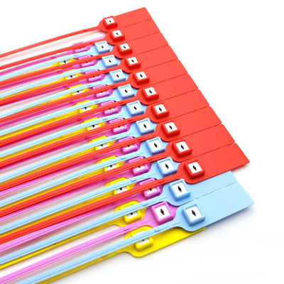 Pull Tight Plastic Seal Metal Insert Flat Tail Disposable Custom Security Seal Tag