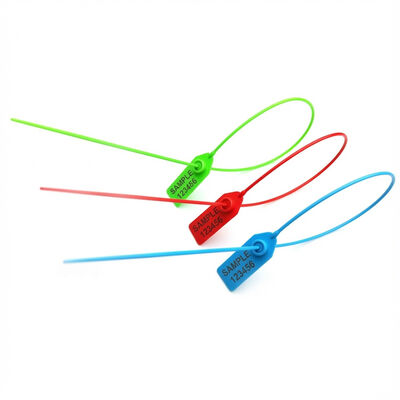 Sello de seguridad de plástico con inserto de acero inoxidable de 550 mm de longitud con impresión láser para seguridad de contenedores