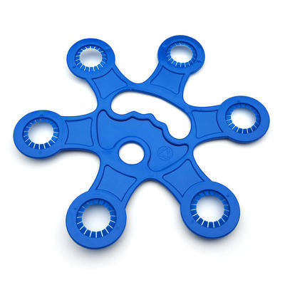 Blue Beverage Plastic Bottle Holder for 6 Pack Bottles Carrier Overall Size 263*234*5 mm