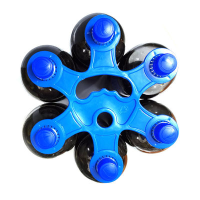 Blue Color HDPE Plastic Bottle Handles For 6 Beverage Bottles Carry