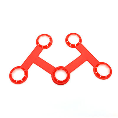 88.2N Tensile Strength Plastic Bottle Handles For Three Bottles Carry Custom Color