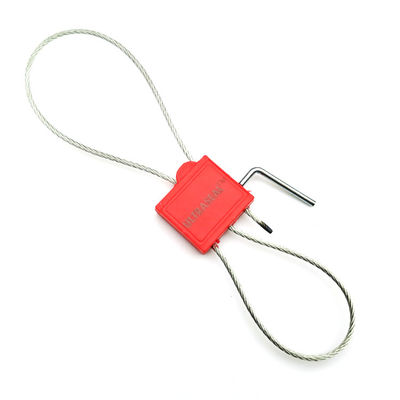 2.0mm Double Lock Security Cable Seal With Markable Area 23.5*17 mm Tamper Proof Cable Lock