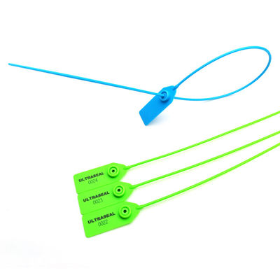 Sello de seguridad de plástico de 600 mm de longitud con material de PP y acero inoxidable para bloqueo de seguridad de contenedores de 269,5 N de resistencia a la tracción