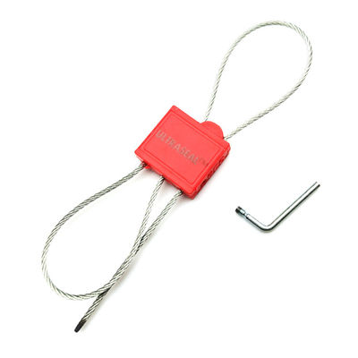 2.0mm Double Lock Plastic Security Cable Seal With Twist Handle Markable Area 23.5*17 mm