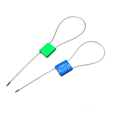 300mm Longitud de Cable Expuesto Impreso con Láser Sello de Seguridad de Cable de Aleación de Aluminio US-CC201 con Resistencia a la Tracción de 4.01 KN para Sellos de Camiones
