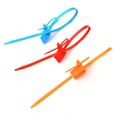 Sello de seguridad de plástico desechable a prueba de manipulaciones con tamaño de 400*34*16 mm, resistencia a la tracción de 340 N y impresión láser