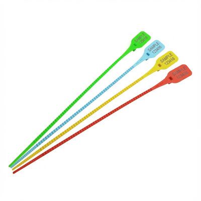 350*26*14.8 mm Sello de seguridad de plástico de ajuste hermético con 280 N de resistencia a la tracción e impresión láser