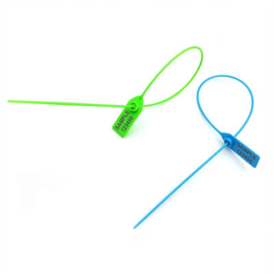 Sello de seguridad de plástico con inserto de acero inoxidable de 550 mm de longitud con impresión láser para seguridad de contenedores