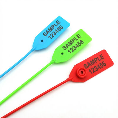 Sello de seguridad de plástico con inserto de acero inoxidable de 550 mm de longitud con impresión láser para seguridad de contenedores