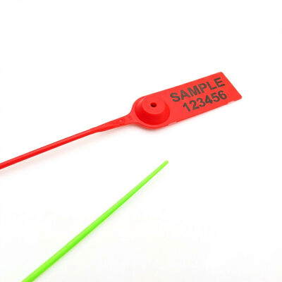 US-PS350C Sello de seguridad de plástico de 350 mm de longitud con resistencia a la tracción de 202N y material de acero inoxidable PP para camiones de carga bancaria