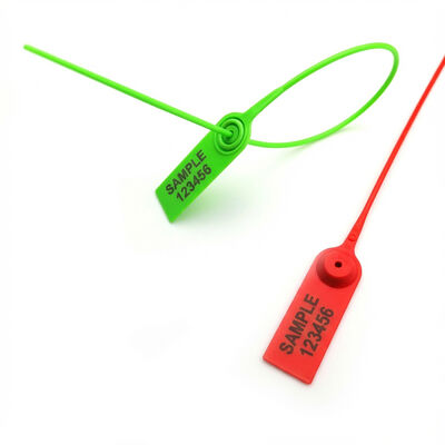 US-PS350C Sello de seguridad de plástico de 350 mm de longitud con resistencia a la tracción de 202N y material de acero inoxidable PP para camiones de carga bancaria