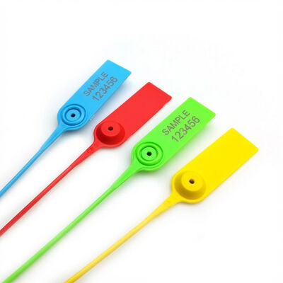 US-PS350C Sello de seguridad de plástico de 350 mm de longitud con resistencia a la tracción de 202N y material de acero inoxidable PP para camiones de carga bancaria